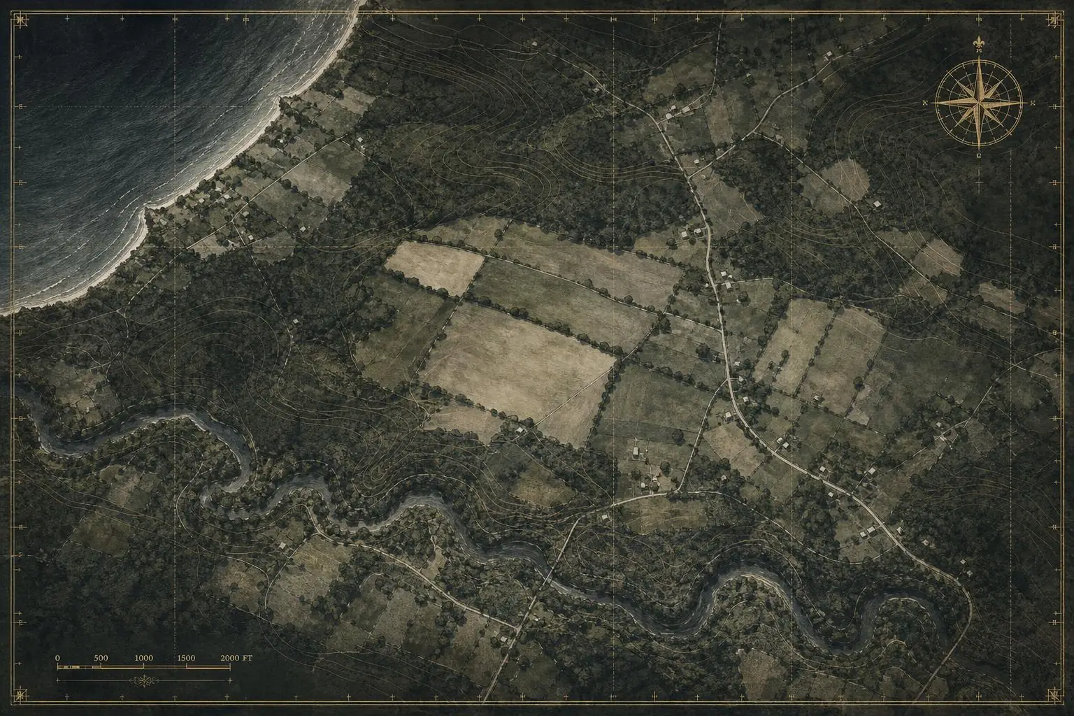 Aerial topographic view of the land surrounding 597 Milestrip Rd, Irving NY